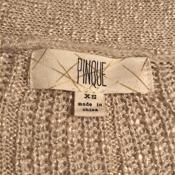 NWT PINQUE Andrina Two Pocket Textured Beige Cardigan Size XS - Picture 8 of 12